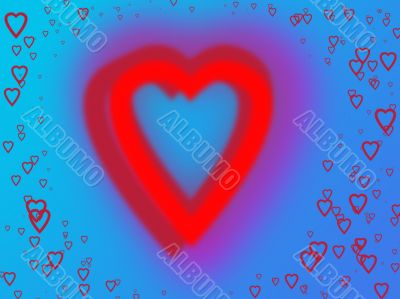 Pnk hearts blue background