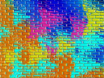 Colourful brick wall background