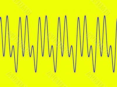 Waveform on yellow background
