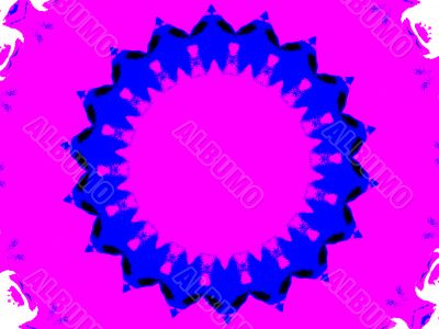 Circular blue on pink