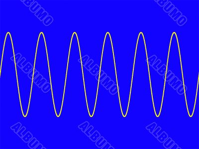 techno sine wave on blue background