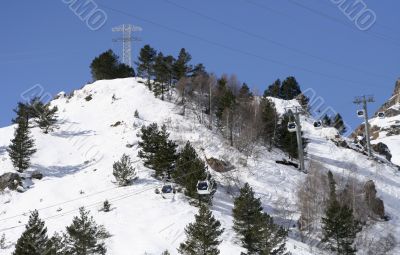 Caucasus Mountains. Russia. Ski resort