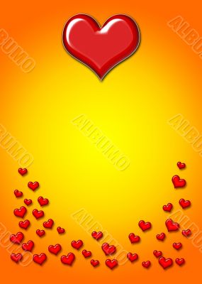 Heart Background with Orange