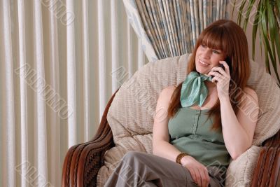 cute young lady on telephone