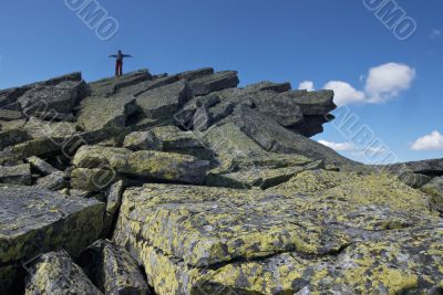 At the top of world