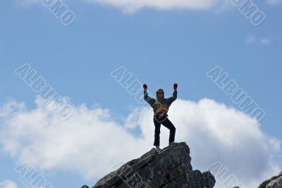 At the top of world