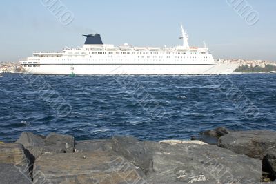 Big ship in Bosporus. Turkey.