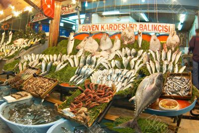 Fish market in Instanbul, Turkey.