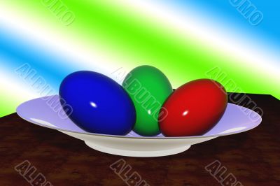 Eggs colored