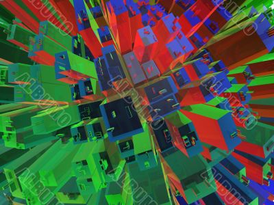 Background - abstract city with glass buildings