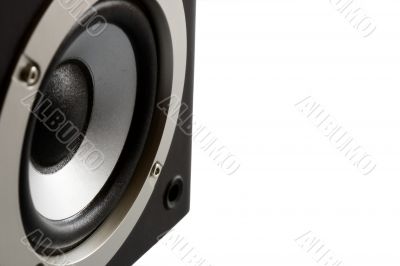 closeup speaker with white background