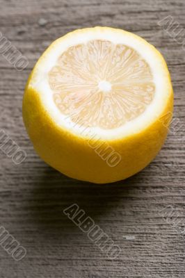 half of yellow lemon