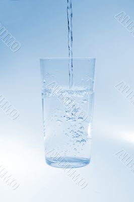 pure water in glass