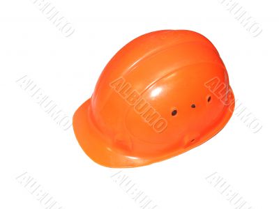 russian construction helmet isolated on white