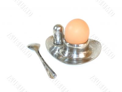 Business breakfast egg on a support