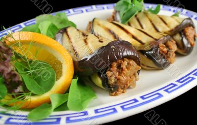 Aubergine And Beef Rolls