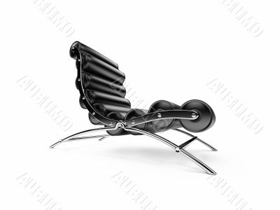 black leather sofa