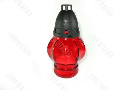 Red lamp isolated on white