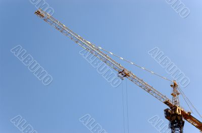 Lifting crane building the house