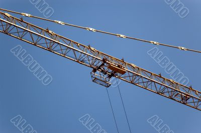 Lifting crane building the house