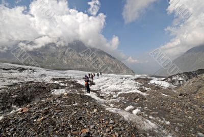 Trekking  on a glacier.