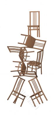 Pyramid from the seven plastic chairs