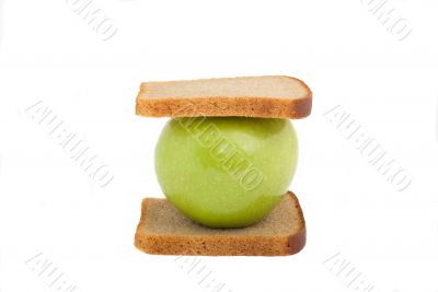 apple sandwich, isolated on white