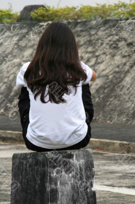 sitting girl
