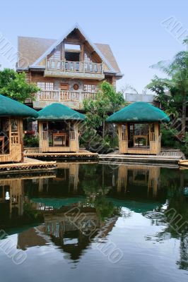 floating nipa huts
