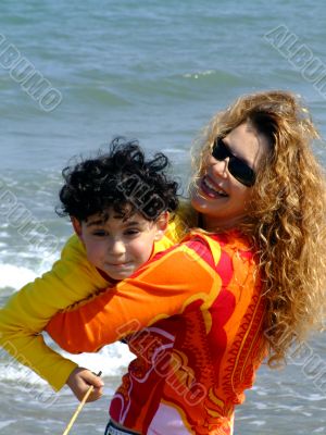 Mother and child playing