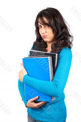 Student woman with books