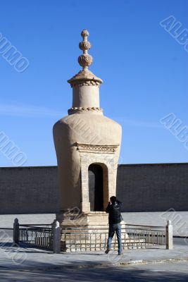 Stupa and man