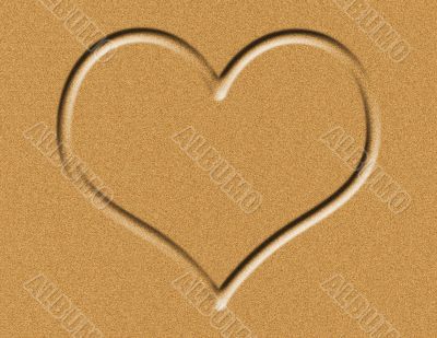 Heart in the Sand Illustration