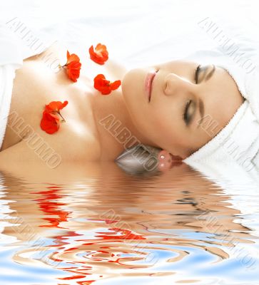 red petals spa with water 3