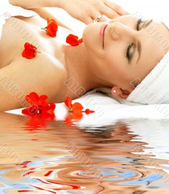red petals spa with water 4
