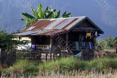 House in village, North Laos