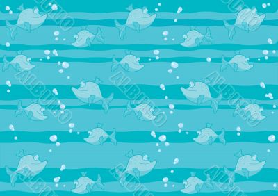 Sea background with fish irregular strips