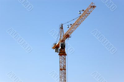 Lifting crane building the house