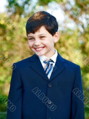 Schoolboy smiling