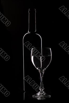wine glas and bottle