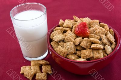 Wheat Squares and Strawberries for Breakfast