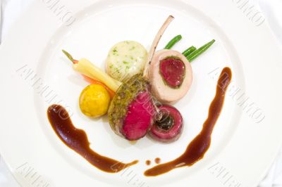 Loin of Lamb covered with Rabbit Mousse