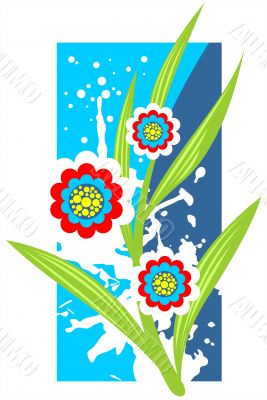 grunge flowers background