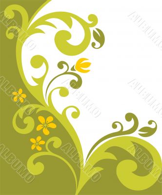 green floral background