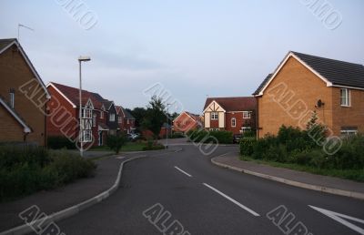 English village on sunrise.