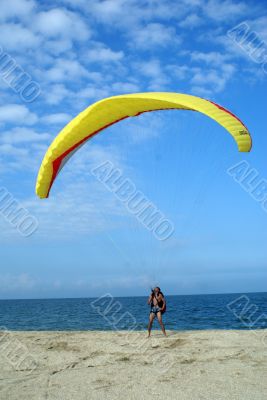 Man with parachute
