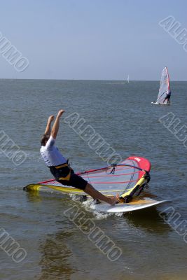 Man on windsurfing