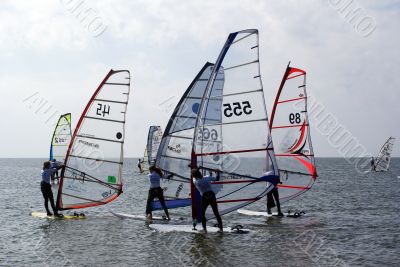 Windsurfing on the sea