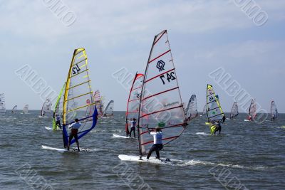 Windsurfing on the sea
