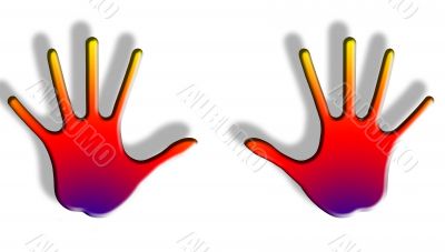 Color silhouette of hands